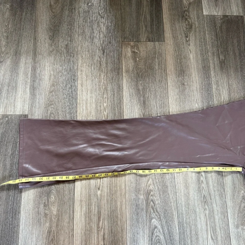 ASOS DESIGN Tall stretch faux leather flare pants - Picture 9 of 10